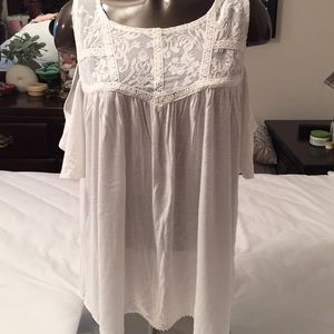 Cold shoulder short sleeve top
